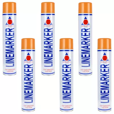 6 X Pack Line Marking Marker Paint Aerosol Spray Car Park Road Warehouse VAT REC • £26.25