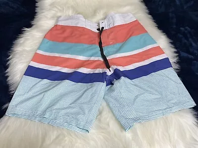 B. Split Colorful Stripes Board Swim Shorts Men's Size Medium • $20