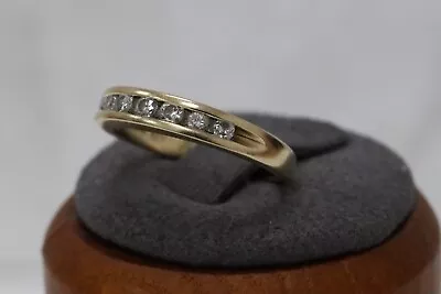 9ct Yellow Gold Half Eternity Diamond Band • £125