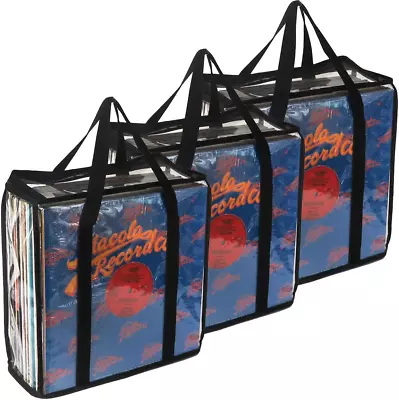 Evelots 3 Pack LP Vinyl Record Storage Bag-Clear-Up 108 Albums No Dust  New • $27.08