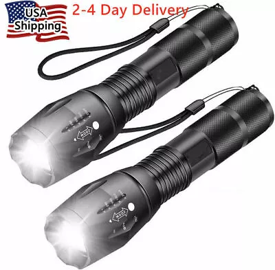 Super-Bright XML LED Tactical Flashlight 5 Modes Zoomable 2-Pack • $8.95