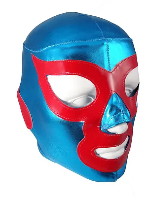 NACHO LIBRE Adult Lycra Lucha Libre Wrestling Mask - Teal Blue/Red • $19.99
