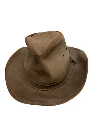 Vintage Minnetonka Genuine Brown Leather Hat Size XL • $59.99