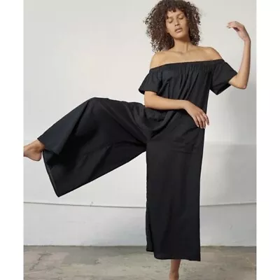 Mara Hoffman Swim Black Blanche Wide Leg Jumpsuit Size XS • $140