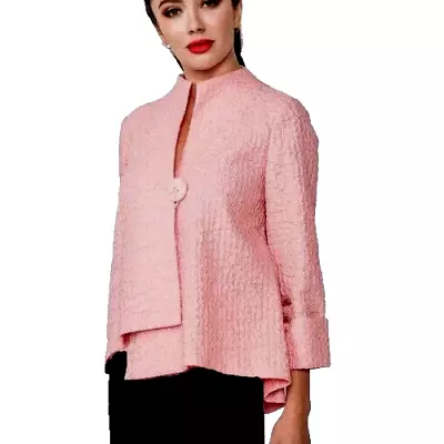 IC Collection Textured Button Asymmetric Jacket Spring/Summer BlouseShirt~S $150 • $78.24