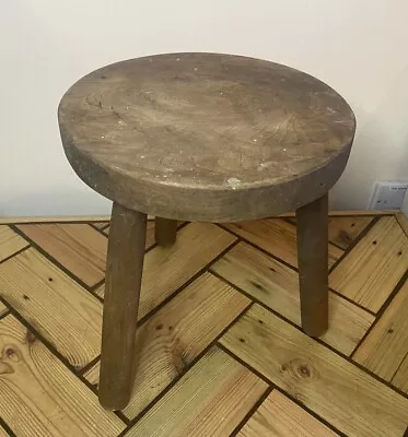 Vintage Small Wooden 3 Leg Tripod Milking Stool- Cottage Design- Workshop Stool • £29.99