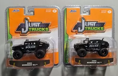 Jada 2017 Just Trucks Black Police/swat 2006 Hummer H1 Wave 13 * Lot Of Two • $4