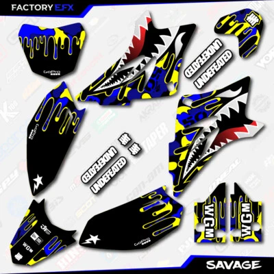 $39.99 • Buy Blue & Yellow Savage Racing Graphics Kit Fits 06-23 YAMAHA TTR50 TTR 50 Decal