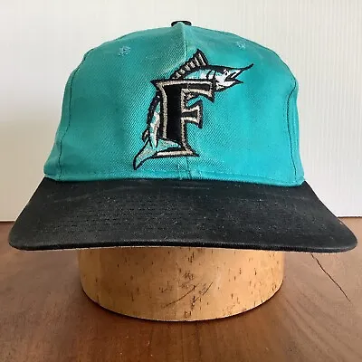 Vintage 90's Snapback Hat Florida Marlins Cap Mens Competitor  • $12.34