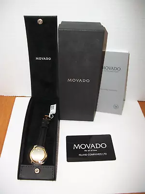 Movado Museum 87-E4-0823 Swiss Made Genuine Leather Quartz Analog Ladies Watch • $100