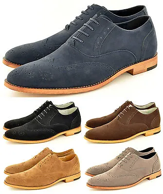 New Mens Faux Suede Casual Formal Lace Up Brogue Fashion Shoes In UK Sizes 6-11  • £19.99