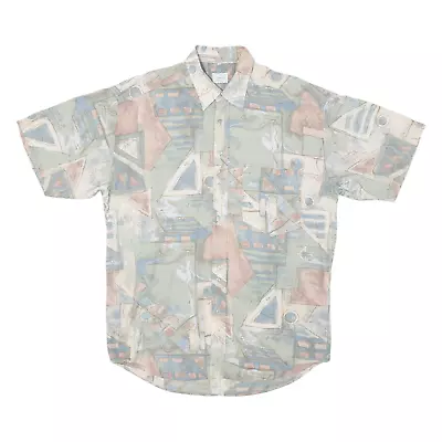 Vintage CANDA Mens Shirt Green 90s Crazy Pattern L • £14.99