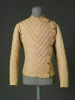 Padded Jacket Medieval Aketon Gambeson Reenactment Camel Color European Armor  F • £69.95