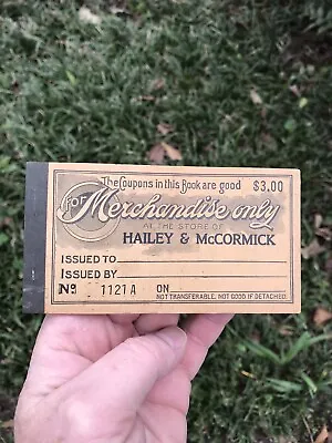 Rare 1920's $3 Scrip Coupon Book Hickory Mississippi Obsolete Currency Token • $44.99