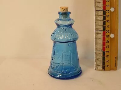 Wheaton Lighthouse Blue Miniature Bottle Cape May NJ 3 Inch 1971 • $14.95