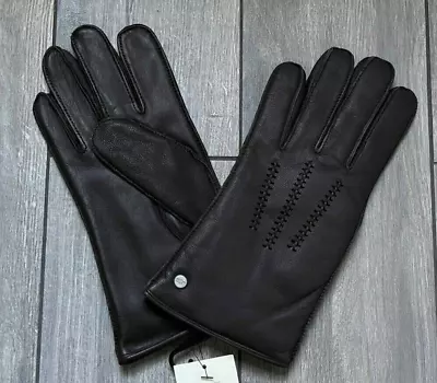 UGG Australia Leather Faux Fur Lined Wrangell Smart Glove $95 Black Sz L 11991 • $39.99
