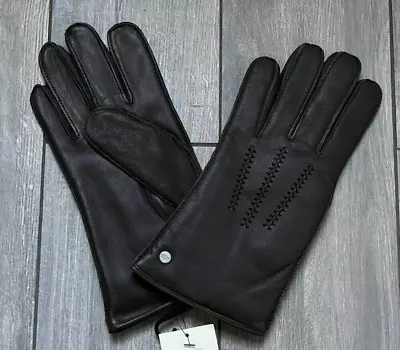 UGG Australia Leather Faux Fur Lined Wrangell Smart Glove $95 Black Sz M 11991 • $39.99