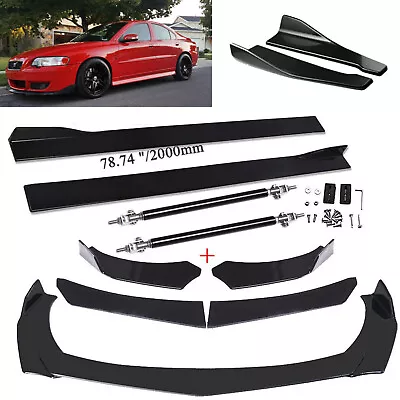 Front Bumper Chin Lip Splitter Spoiler Body Kit + Strut Rods For Volvo C30 C40 • $79.99