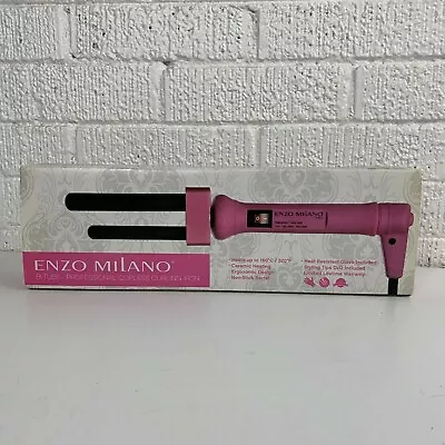 Enzo Milano Bi-Tube Professional Clipless Curling Iron Pink BI-1316-B • $49.99