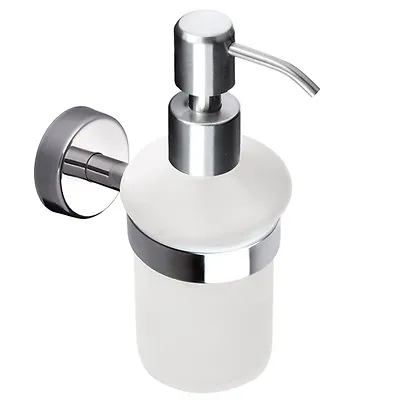 £28.99 • Buy Wall Mounted Soap Dispenser Frosted Glass Stainless Steel Shampoo Pump Bottle
