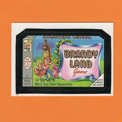 1986 Wacky Packages Brandy Land #70 Topps Mini Album Sticker Candy Land Spoof • $2.49