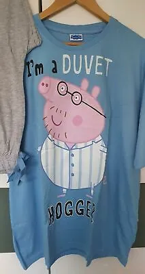 Peppa Pig Pyjamas Adult Mens Daddy Pig 'I'm A Duvet Hogger' XL  • £19.95