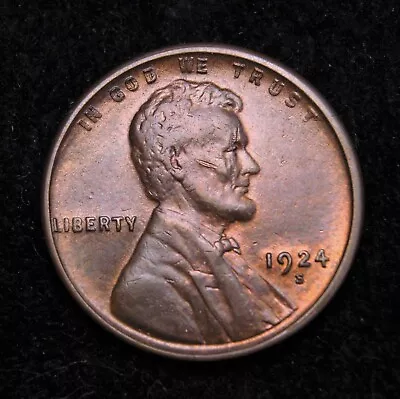 1924-S Lincoln Wheat Cent  AU+++ • $230