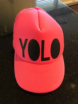 $8 • Buy YOLO You Only Live Once Mesh Trucker Snapback Hat Cap Hot Pink