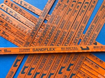 10 X Bahco Sandflex 12  300mm Bi-Metal Hacksaw Blades 18tpi 24tpi 32tpi • £8.99