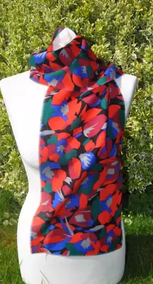 Scarf In Liberty Varuna Wool Abstract Floral Red Blue Green Grey Wine Black • £24.99