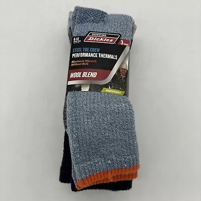 3-Pack Dickies Steel Toe Wool Blend Performance Thermal Crew Socks Blue Assort • $18