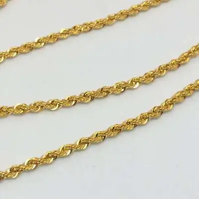 18K Solid Gold Rope Chain Necklace Men Women - Genuine 18k Gold - All Sizes • $238.46