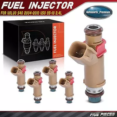 5x Tan Fuel Injector For Volvo S40 2004-2010 V50 2005-2010 L5 2.4L Gas 86994506 • $47.59