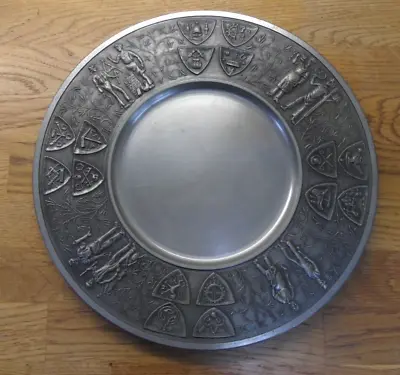 Vintage GERMAN ZINN PEWTER WALL PLATE • £10