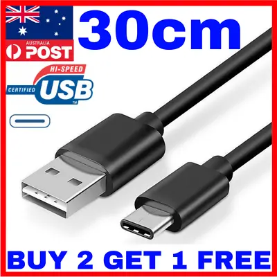 $3.95 • Buy Short 25cm Type C To USB Type A Male Data Cable Samsung S8 S9 Cord Chord