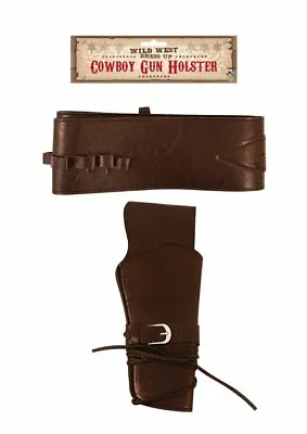 Adult Cowboy Gun Holster - Costume Accessory Fancy Dress Up Belt Wild West • £9.99