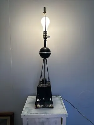 Vintage Ceramic Metal Table Lamp Mid Century Modern Atomic Era • $99.97