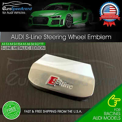 $16.99 • Buy Audi S-Line Steering Wheel Emblem Sport Badge A3 A4 A6 Q3 Q5 Q7 S Line Metallic