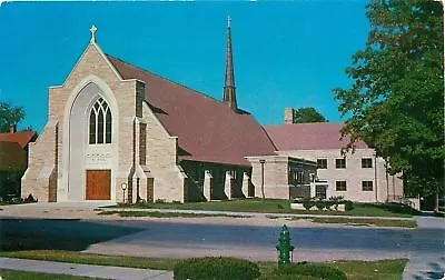 Mayville Wisconsin~St Paul Lutheran Church~Blue Fire Hydrant 1970 Postcard • $6