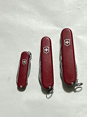 Lot Of 3 Victorinox Swiss Army Knives - Camper - Recruit - Rally • $24.99