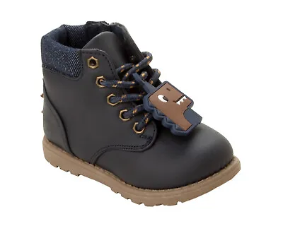 £17.95 • Buy Boys Navy Lace Up Casual Ankle Hi Top Desert Walking Boots Shoes Uk Size 5-10