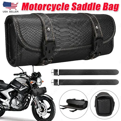 8/12'' Motorcycle Tool Bag Front Fork Handlebar Saddlebag Leather Storage Pouch • $9.99