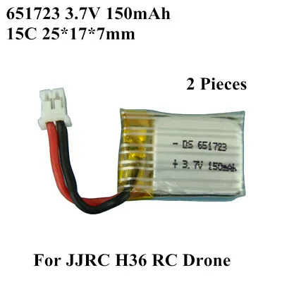 $17.75 • Buy 2pcs New 651723 150mAh 3.7V 15C Battery For JJRC H36 RC Quadcopter Drone Toys