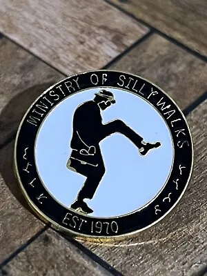 Monty Python Ministry Of Silly Walks Est. 1970 Hat Lapel Pin Black Metal NEW • $9.95