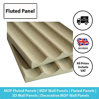 Decorative MDF Wall Panels Fluted Panels 3D Wall Panels Wood Wall Panels • £234.99