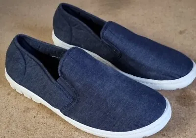 Grafters Mens Canvas Slip On Twin Gusset Yachting Boat Deck Shoes Plimsoll Pumps • £10.99