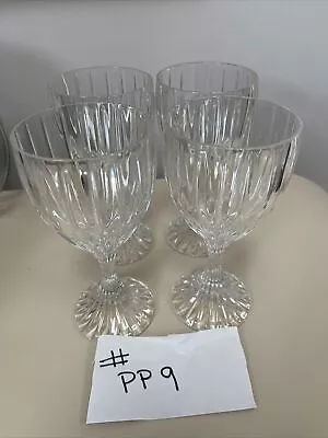 Mikasa Park Lane Crystal Water  Goblets - Wine Glasses Set (4) 6 3/4” EUC *pp9 • $59.78
