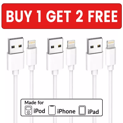 USB Charger Cable For IPhone 11 XS XR X 7/8 SE IPad Pro Max Charging Lead 1M 2M • £3.89