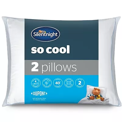 Silentnight So Cool 2 Pack Pillows Summer Pair Support Cooling Luxury Bed Rest • £24.99