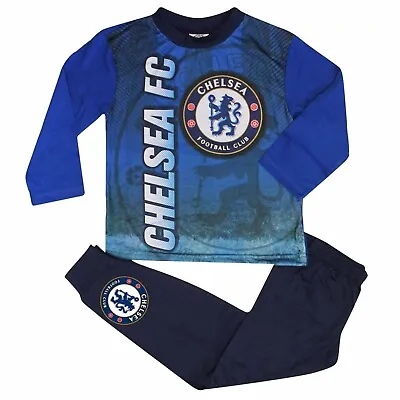Official KIDS Chelsea FC Crest Pyjamas (Poly/Cotton) Kids Chelsea FC Nightsuit • £7.99